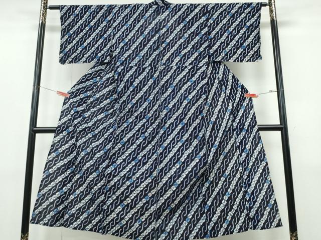 平和屋着物∴夏物　浴衣　有松鳴海絞り　斜線吉祥文　綿　逸品　CABK5260ng