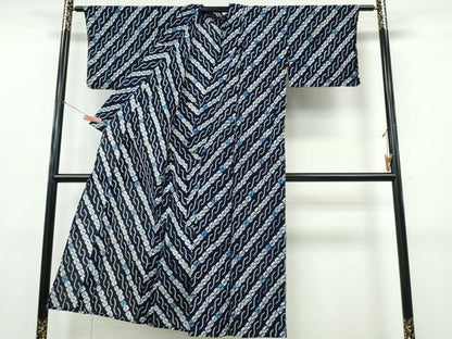 平和屋着物∴夏物　浴衣　有松鳴海絞り　斜線吉祥文　綿　逸品　CABK5260ng