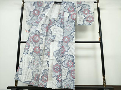 平和屋着物∴夏物　浴衣　有松鳴海絞り　流水枝葉花文　綿　逸品　CABK5261ng