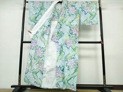 平和屋着物∴夏物　浴衣　有松鳴海絞り　流水舞花文　やまと誂製　綿　逸品　CABK5262ng