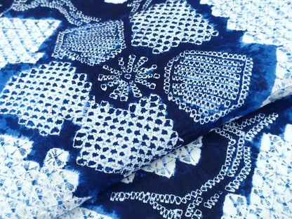 平和屋着物∴夏物　浴衣　有松鳴海絞り　枝梅文　綿　逸品　CABK5268ng