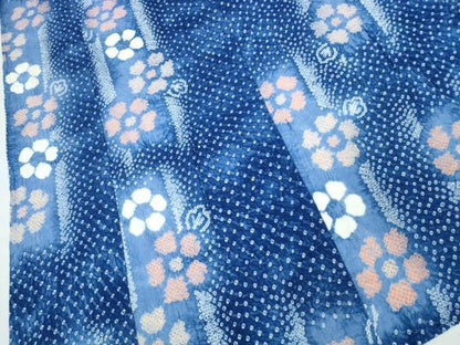 平和屋着物∴夏物　浴衣　有松鳴海絞り　短冊花文　綿　逸品　CABK5272ng
