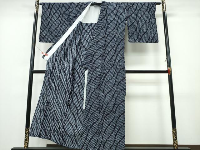 平和屋着物∴夏物　浴衣　有松鳴海絞り　斜線文　綿　逸品　CABK5273ng