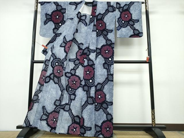 平和屋着物∴夏物　浴衣　有松鳴海絞り　朝顔　綿　逸品　CABK5282ng