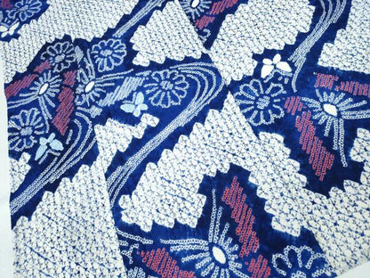 平和屋着物∴夏物　浴衣　有松鳴海絞り　流水舞蝶文　綿　逸品　CABK5283ng