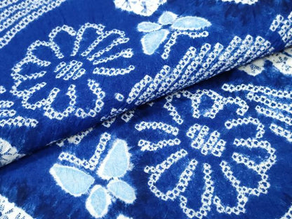 平和屋着物∴夏物　浴衣　有松鳴海絞り　流水舞蝶文　綿　逸品　CABK5283ng