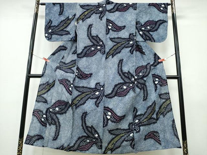 平和屋着物∴夏物　浴衣　有松鳴海絞り　舞葉吉祥文　綿　逸品　CABK5285ng