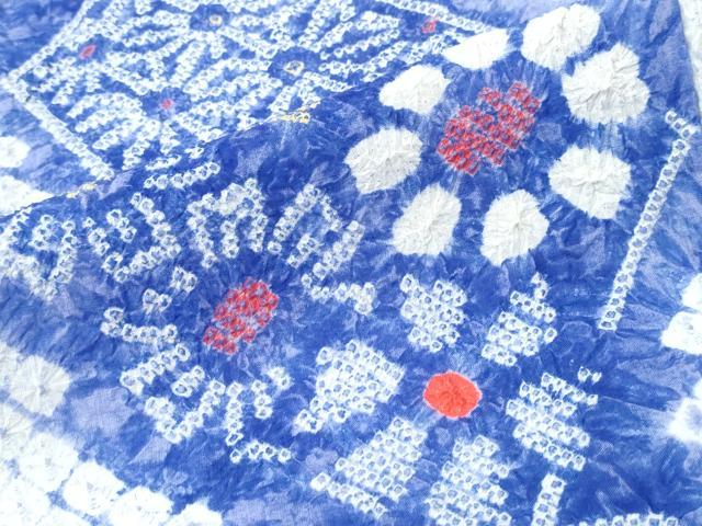 平和屋着物∴夏物　浴衣　有松鳴海絞り　色紙吉祥花文　綿　逸品　CABK5286ng