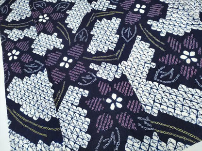 平和屋着物∴夏物　浴衣　有松鳴海絞り　草花文　綿　逸品　CABK5287ng