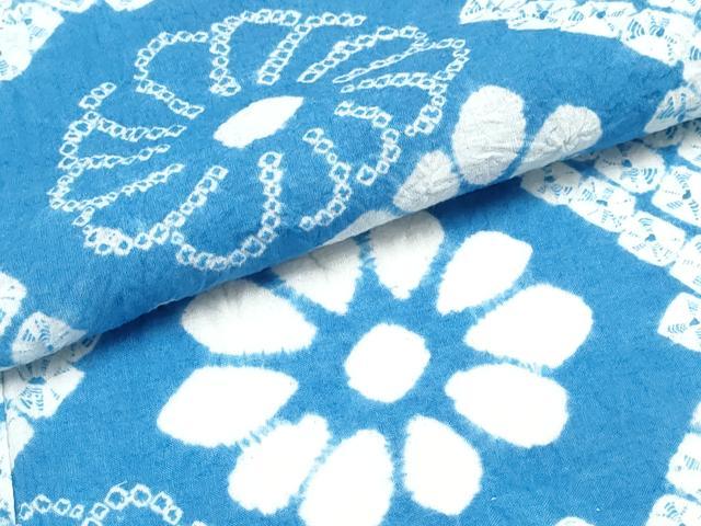 平和屋着物∴夏物　浴衣　有松鳴海絞り　舞菊文　綿　逸品　CABK5289ng