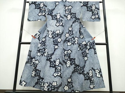 平和屋着物∴夏物　浴衣　有松鳴海絞り　枝花文　綿　逸品　CABK5294ng