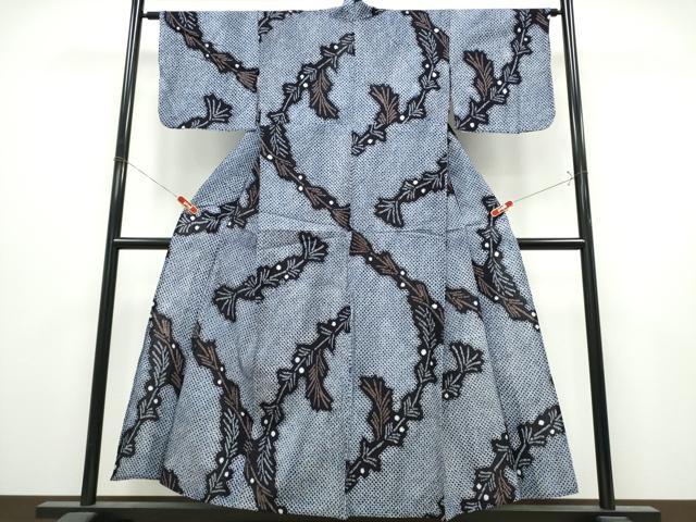 平和屋着物∴夏物　浴衣　有松鳴海絞り　若松葉　綿　逸品　CABK5298ng