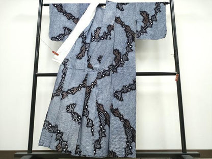 平和屋着物∴夏物　浴衣　有松鳴海絞り　若松葉　綿　逸品　CABK5298ng