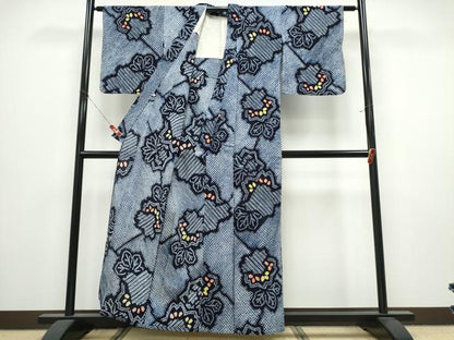 平和屋着物∴夏物　浴衣　有松鳴海絞り　舞花文　綿　逸品　CABK5300ng