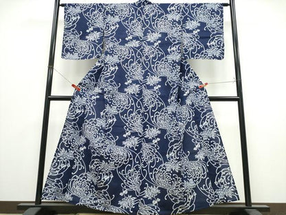 平和屋着物∴夏物　浴衣　注染　手縫い　乱菊　綿　逸品　CABK5302ng