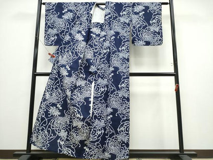 平和屋着物∴夏物　浴衣　注染　手縫い　乱菊　綿　逸品　CABK5302ng
