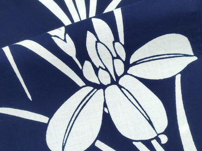 平和屋着物∴夏物　浴衣　注染　手縫い　杜若　綿　逸品　CABK5304ng