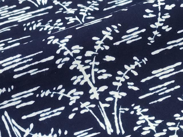 平和屋着物∴夏物　浴衣　注染　手縫い　水辺草木文　綿　逸品　CABK5307ng