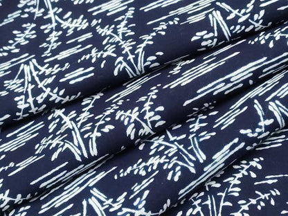 平和屋着物∴夏物　浴衣　注染　手縫い　水辺草木文　綿　逸品　CABK5307ng
