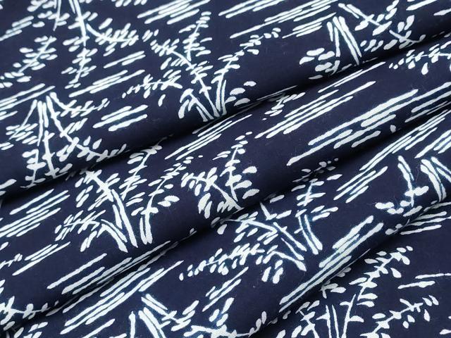 平和屋着物∴夏物　浴衣　注染　手縫い　水辺草木文　綿　逸品　CABK5307ng