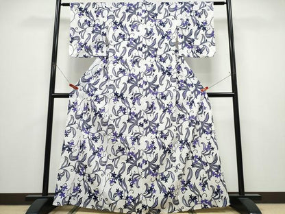 平和屋着物∴夏物　浴衣　花唐草文　綿　逸品　CABK5310ng