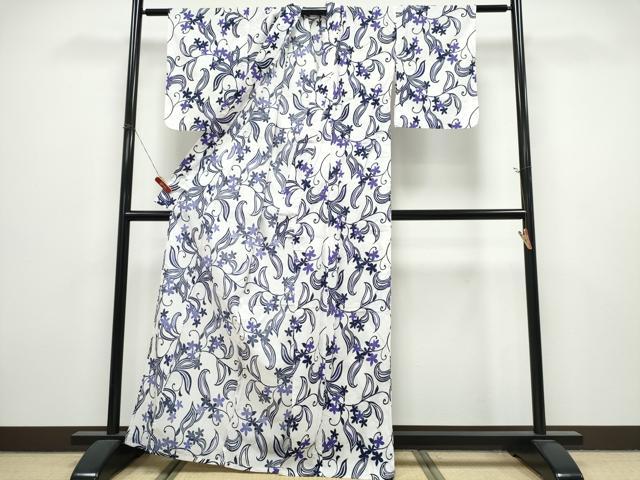 平和屋着物∴夏物　浴衣　花唐草文　綿　逸品　CABK5310ng
