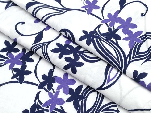 平和屋着物∴夏物　浴衣　花唐草文　綿　逸品　CABK5310ng