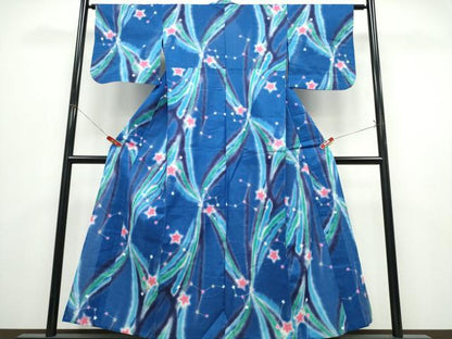 平和屋着物∴夏物　浴衣　注染　手縫い　星座　綿　逸品　CABK5311ng