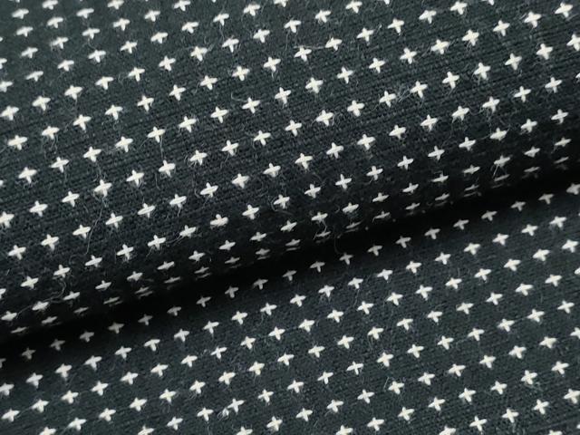 平和屋着物∴夏物　男性　浴衣　十字絣文様　黒地　綿　逸品　CABK5314ng
