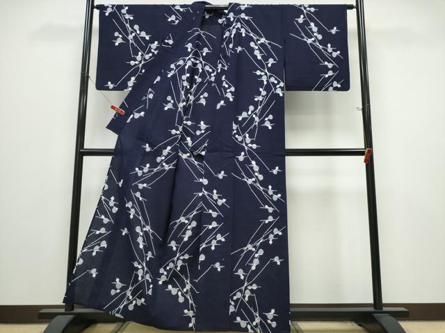 平和屋着物∴夏物　浴衣　注染　手縫い　瓢箪　綿　逸品　CABK5317ng
