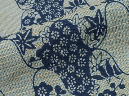 平和屋着物∴夏物　浴衣　注染　網目竹梅花文　綿　逸品　CABK5318ng