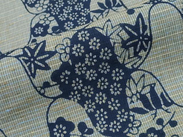 平和屋着物∴夏物　浴衣　注染　網目竹梅花文　綿　逸品　CABK5318ng