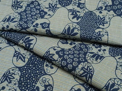 平和屋着物∴夏物　浴衣　注染　網目竹梅花文　綿　逸品　CABK5318ng