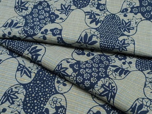 平和屋着物∴夏物　浴衣　注染　網目竹梅花文　綿　逸品　CABK5318ng