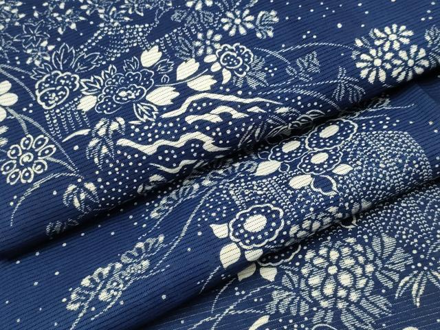 平和屋着物∴夏物　浴衣　綿絽　御所解花文　綿　逸品　CABK5320ng
