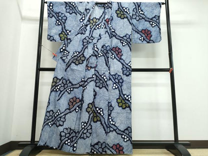 平和屋着物∴夏物　浴衣　有松鳴海絞り　枝花文　綿　逸品　CABK5322ng