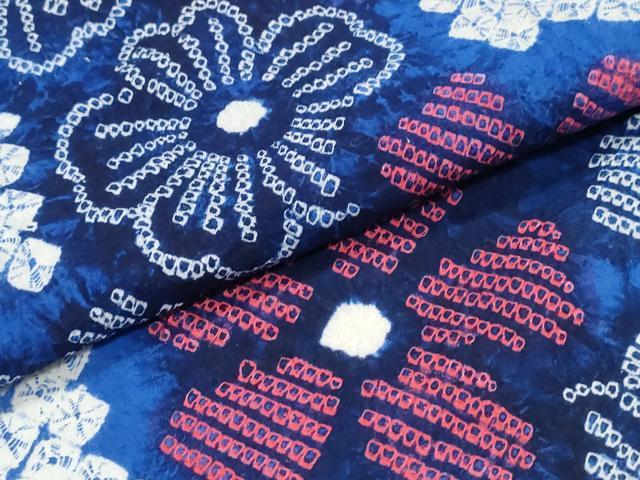 平和屋着物∴夏物　浴衣　有松鳴海絞り　舞花文　綿　逸品　CABK5323ng