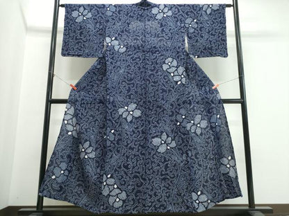 平和屋着物∴夏物　浴衣　有松鳴海絞り　花唐草文　綿　逸品　CABK5324ng