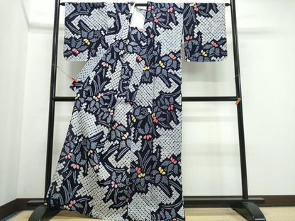 平和屋着物∴夏物　浴衣　有松鳴海絞り　杜若　綿　逸品　未使用　CABK5328ng