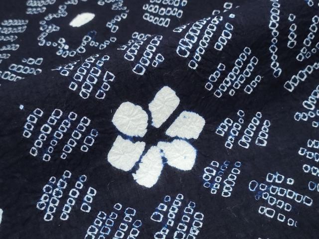 平和屋着物∴夏物　浴衣　有松鳴海絞り　舞花文　綿　逸品　CABK5333ng