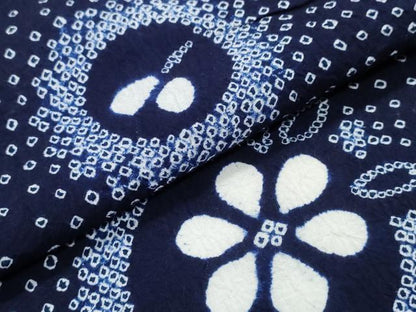 平和屋着物∴夏物　浴衣　有松鳴海絞り　花丸文　綿　逸品　CABK5335ng
