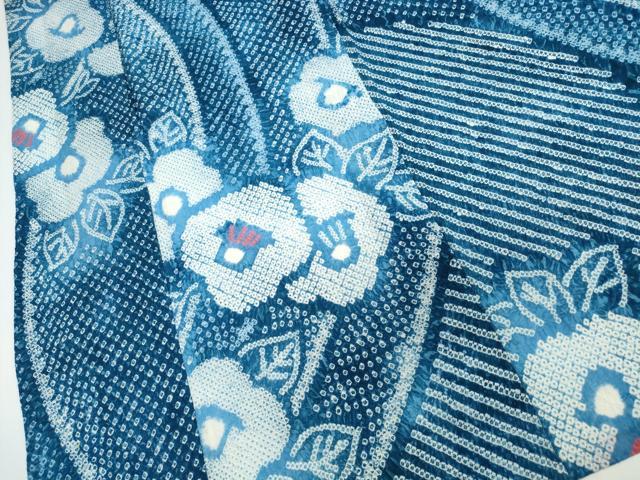 平和屋着物∴夏物　浴衣　有松鳴海絞り　流水椿　綿　逸品　CABK5336ng