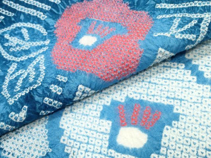 平和屋着物∴夏物　浴衣　有松鳴海絞り　流水椿　綿　逸品　CABK5336ng