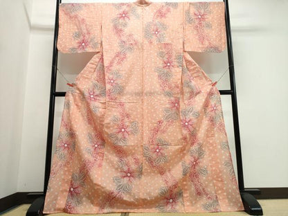 平和屋着物∴夏物　浴衣　有松鳴海絞り　舞花文　綿　逸品　CABK5340ng