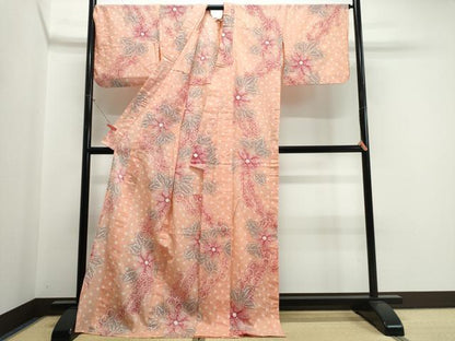 平和屋着物∴夏物　浴衣　有松鳴海絞り　舞花文　綿　逸品　CABK5340ng