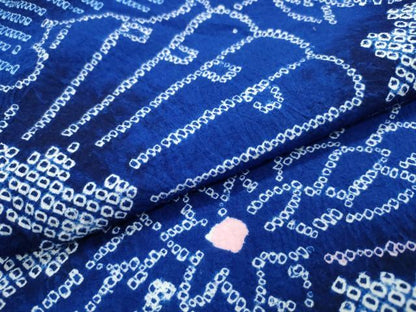 平和屋着物∴夏物　浴衣　有松鳴海絞り　檜扇花文　綿　逸品　CABK5342ng