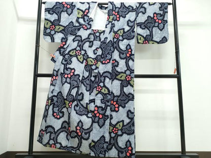 平和屋着物∴夏物　浴衣　有松鳴海絞り　花唐草文　綿　逸品　CABK5343ng