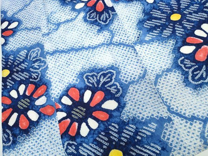 平和屋着物∴夏物　浴衣　有松鳴海絞り　舞菊文　綿　逸品　CABK5347ng