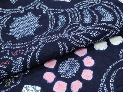 平和屋着物∴夏物　浴衣　有松鳴海絞り　鼓花文　綿　逸品　CABK5354ng