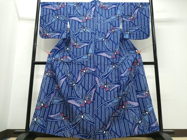 平和屋着物∴夏物　浴衣　有松鳴海絞り　舞蝶文　綿　逸品　CABK5358ng